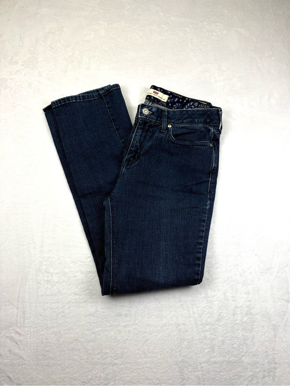 Levi's 525 Perfect Waist Straight Leg Jeans 10 M Dark Blue Stretch